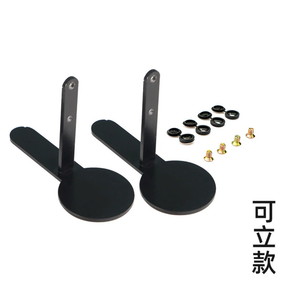 A pair (black) of a round vertical table (black)