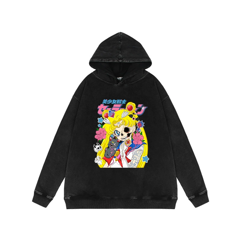 Оверсайз худи с принтом Sailor Moon, 400 г, американский стиль, свитшот (унисекс)