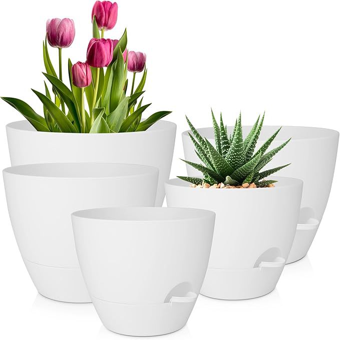 Fábrica directa de Amazon E-commerce lateral agregar agua perezosas autoabsorbente patio de plástico orquídea de colgar rosa verde