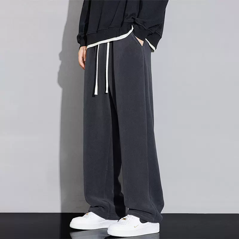 羊羔绒裤子男士秋冬季2025新款加绒加厚卫裤冬款宽松直筒休闲棉裤