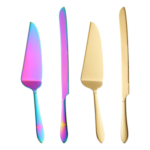 Long handle bread knife stainless steel cake shovel household golden bread knife steak shovel pizza cheese baking utensils