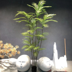 Artificial Areca Palm Plant Pot Plant Mini Areca Palm Bonsai with Pot Artificial Plant for Living Room Areca Palm Artificial Plant Landscape