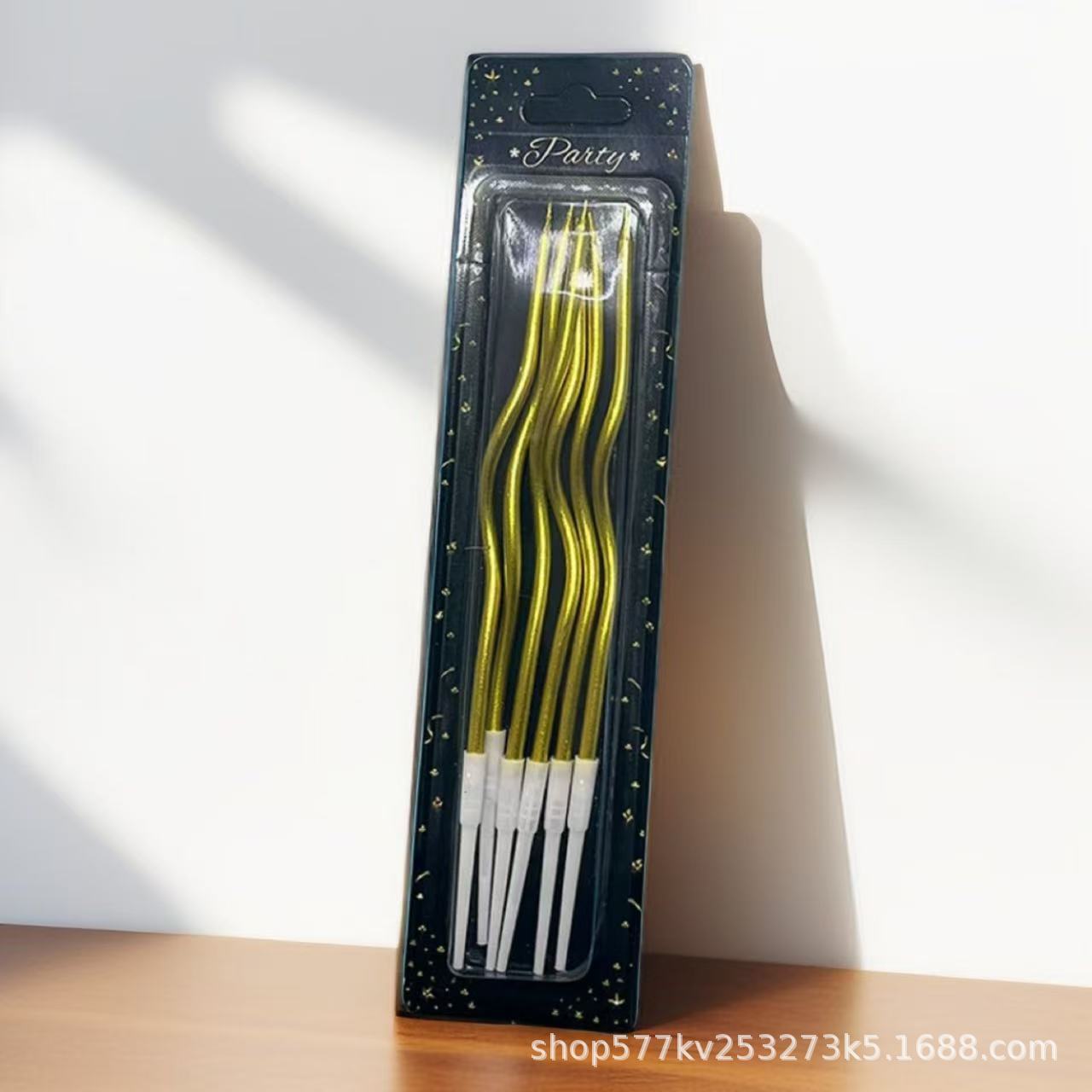 Velas de cumpleaños transfronterizas espirales doradas en forma de torsión productos de decoración de pastel velas de cumpleaños