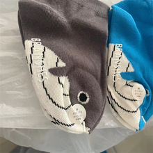 尾货日单男女童袜低帮浅口鲨鱼卡通夏季薄款棉袜透气吸汗清库存