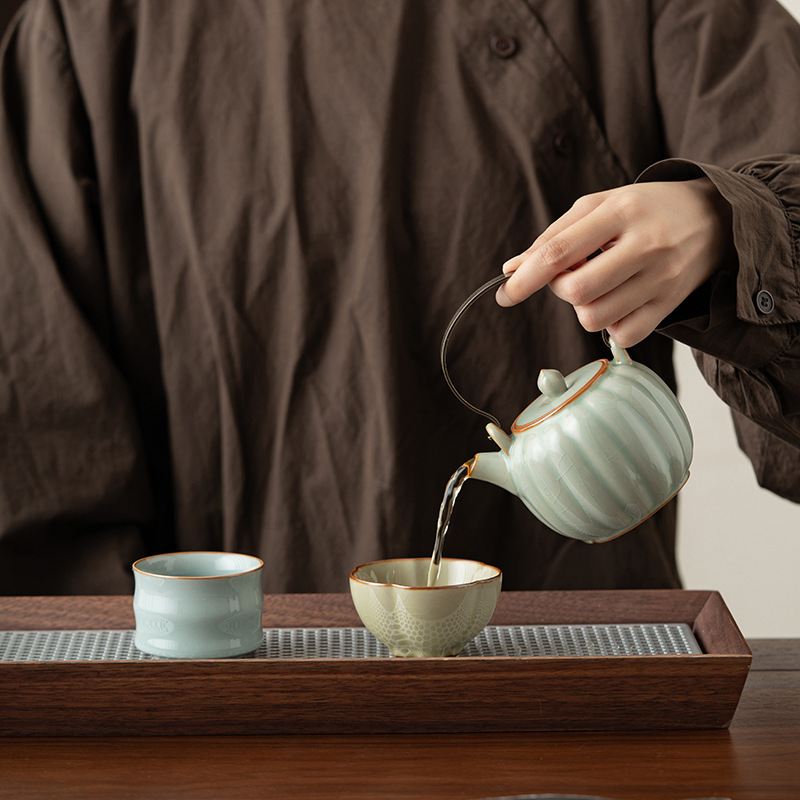 故宫文创五大名窑茶具一壶四杯家用功夫茶具礼盒陶瓷茶壶茶杯套装|undefined