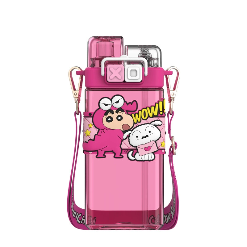艾可思 Square children's high quality plastic straw with glass for elementary school students, fall protection