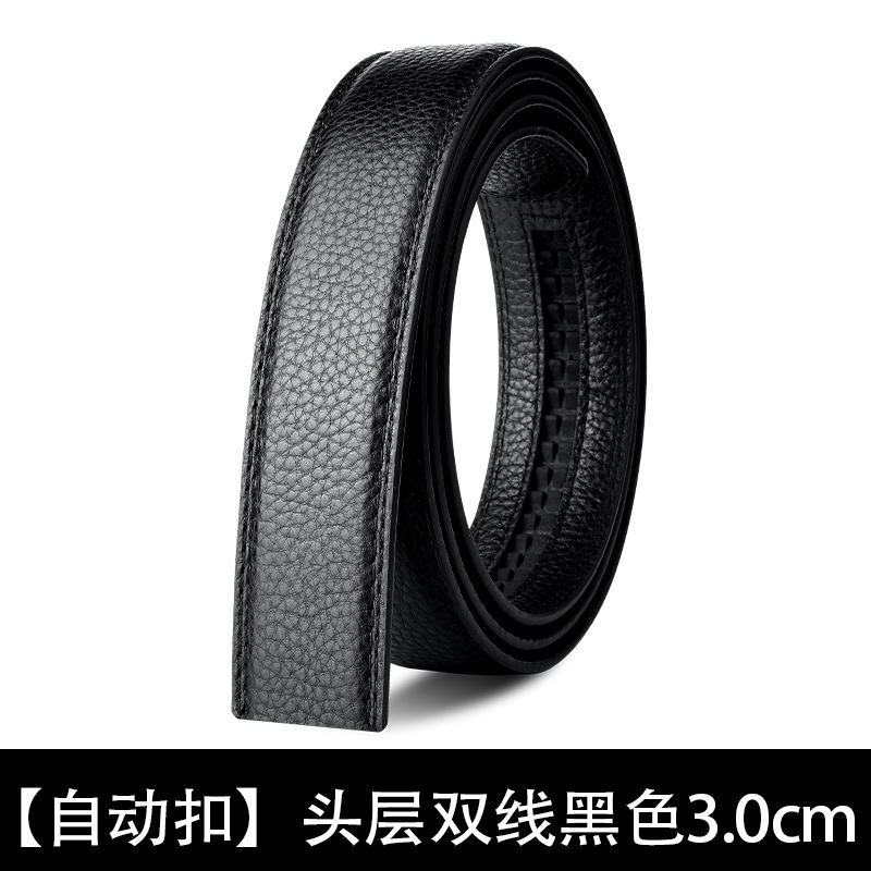 メンズ本革ベルト、自動バックル、ヘッドレス、無頭ベルト、男性用、一層牛革、純粋なベルト、3.5cm幅|undefined