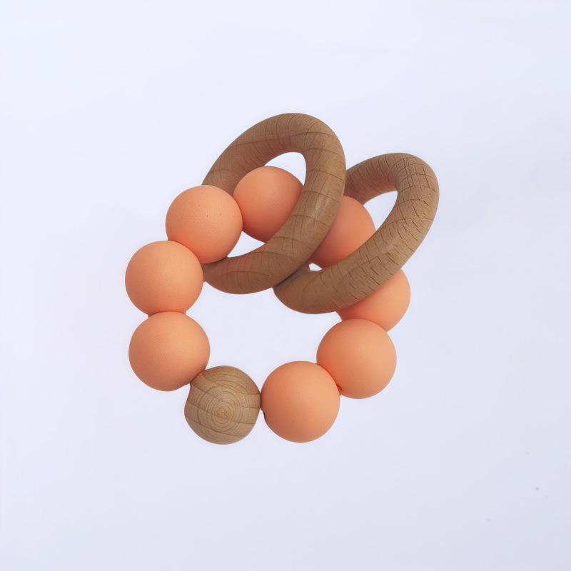 Nuevo bebé pulsera de madera de haya silicona bebé muñeca de dientes de relleno juguetes de comercio exterior Amazon AliExpress juguetes