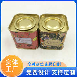 批发翘盖茶叶罐 马口铁罐方形小号密封罐 花茶包装盒迷你日系便携