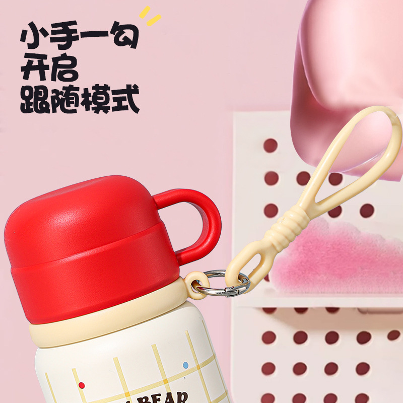 爆款双饮保温杯ins风女高颜值316不锈钢学生便携提手可爱卡通水杯|undefined