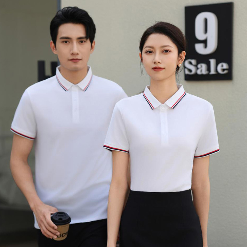 Comercio Solona algodón poliéster de color de verano camiseta de manga corta con la solapa ropa de trabajo polo camiseta de hombre personalizada