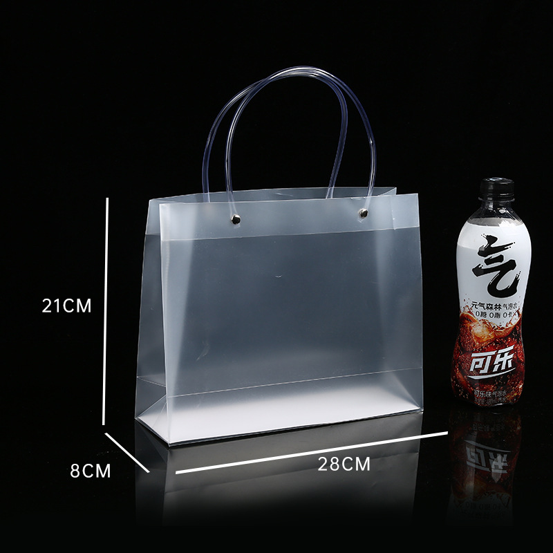 Spot pp bolso de mano transparente bolsa de regalo de plástico de pvc esmerilado bolsa de regalo de mano de boda logotipo personalizado a granel image 25
