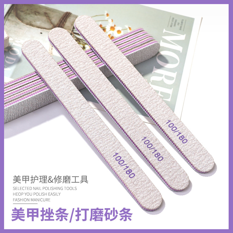 Nail art rubbing strip wholesale polishing strip nail sanding strip hand trimming polishing supplies 100/180 nail double-sided polishing