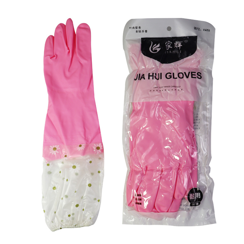 핑크색 조임끈 소매와 벨벳(대형)