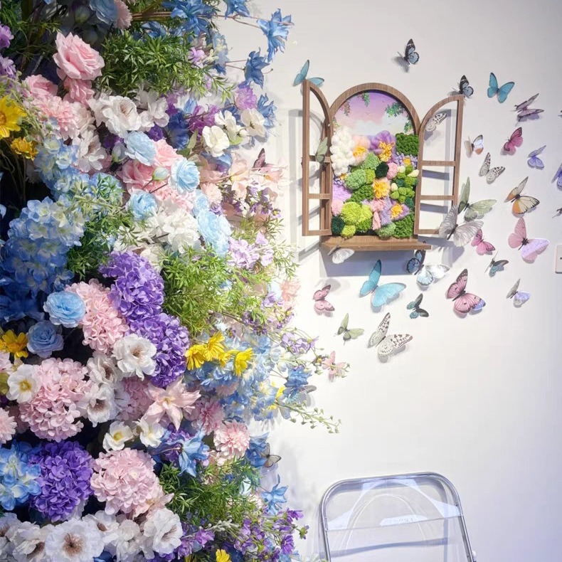 Nueva flor de imitación de jardín de Monet, viento natural de primavera, puntos de tarjeta de red de celebridades, decoración de centros comerciales de flores falsas, flores de paisajismo de Meichen