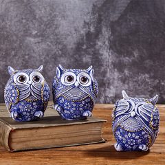 Creative home furnishings owl ornament living room desk TV stand decoration resin craft small decoration