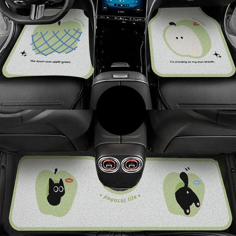 Dropshipping available. Cute, simple, versatile silk loop car floor mat, mud-scraping, anti-dirt, wear-resistant, easy to clean