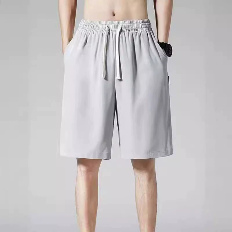 Men's silk sports summer shorts, trousers for leisure, American style, loose fit