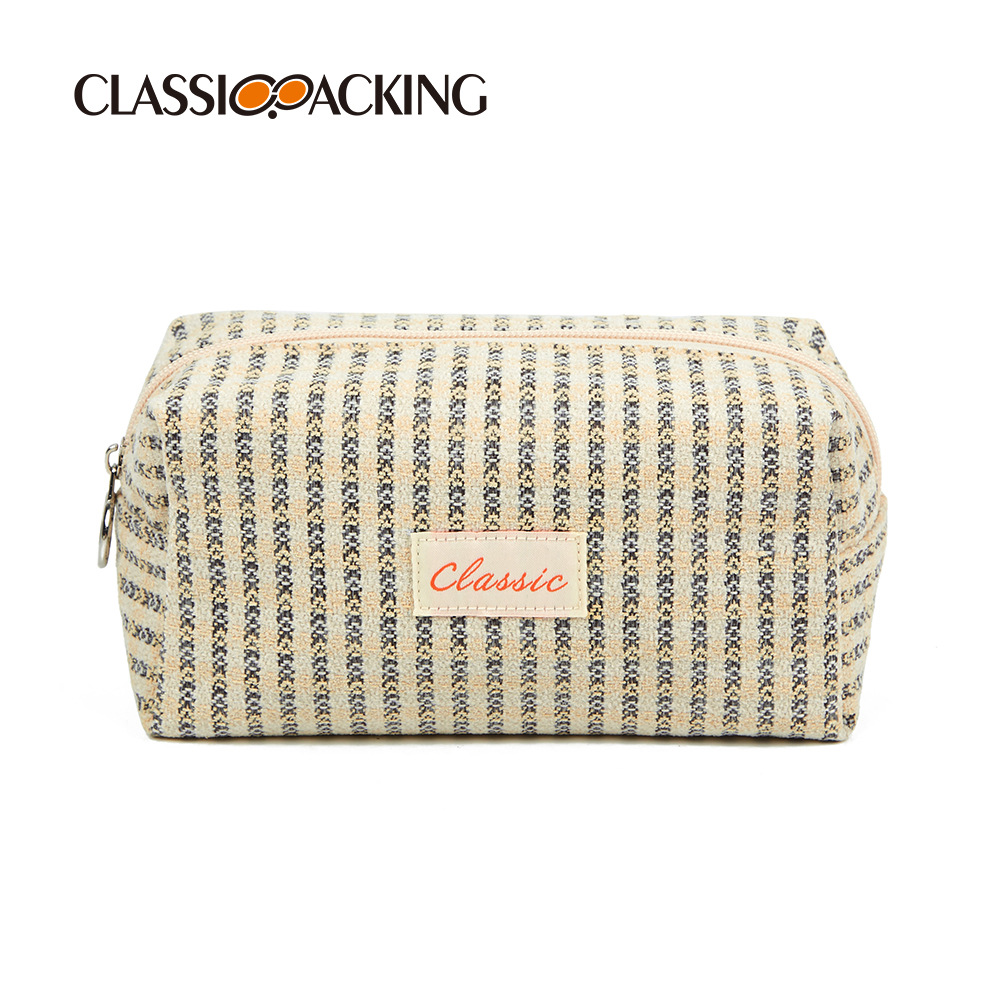 Bolsa de cosméticos retro de Europa y América bolsa de almacenamiento de loción de cepillo cosmético material de lona de gran capacidad se puede imprimir con logotipo exclusivo