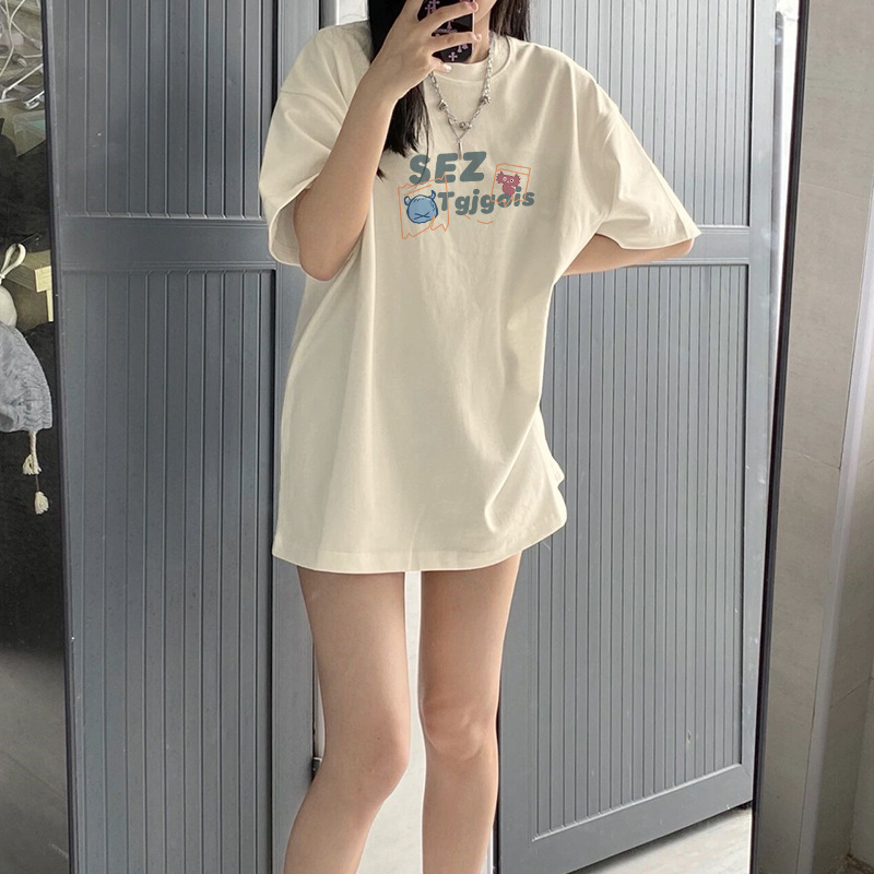 ルーズ半袖 Tシャツレディース半袖 2025 夏新作大型バージョンオーバーサイズデザインニッチトップイントレンド