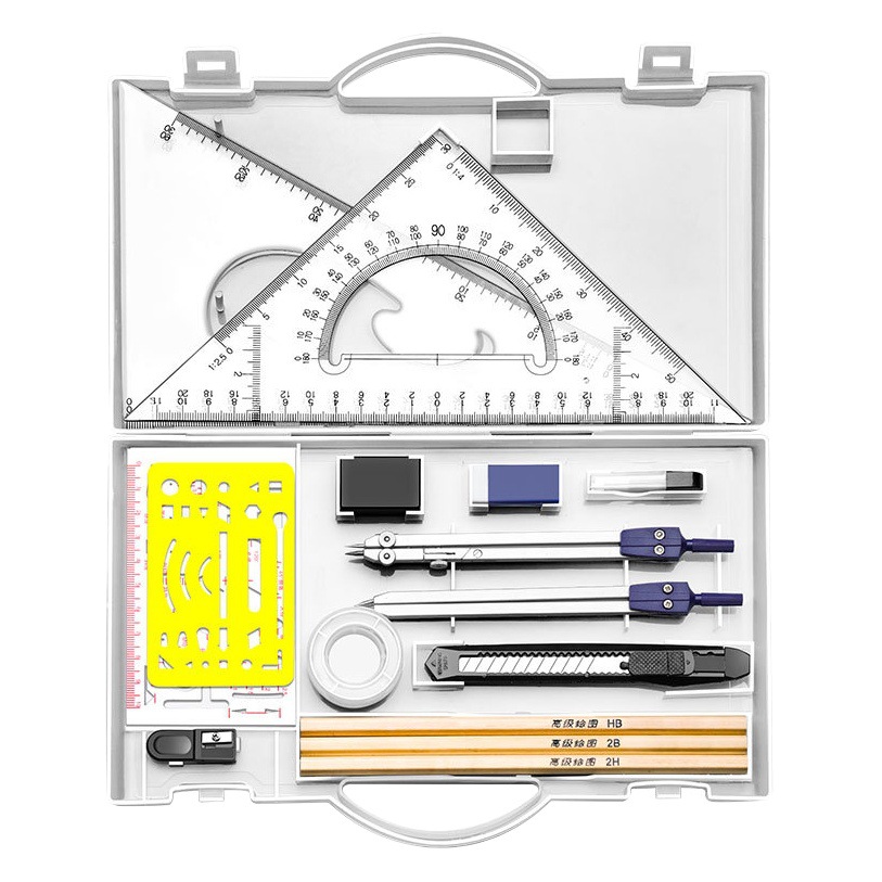 Mechanical drawing ruler kit suit design professional T-ruler building examination engineering compasses drawing drawing drawing
