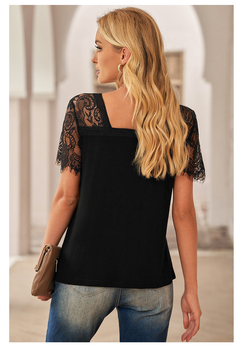 summer new loose-fitting lace top NSMAN51388