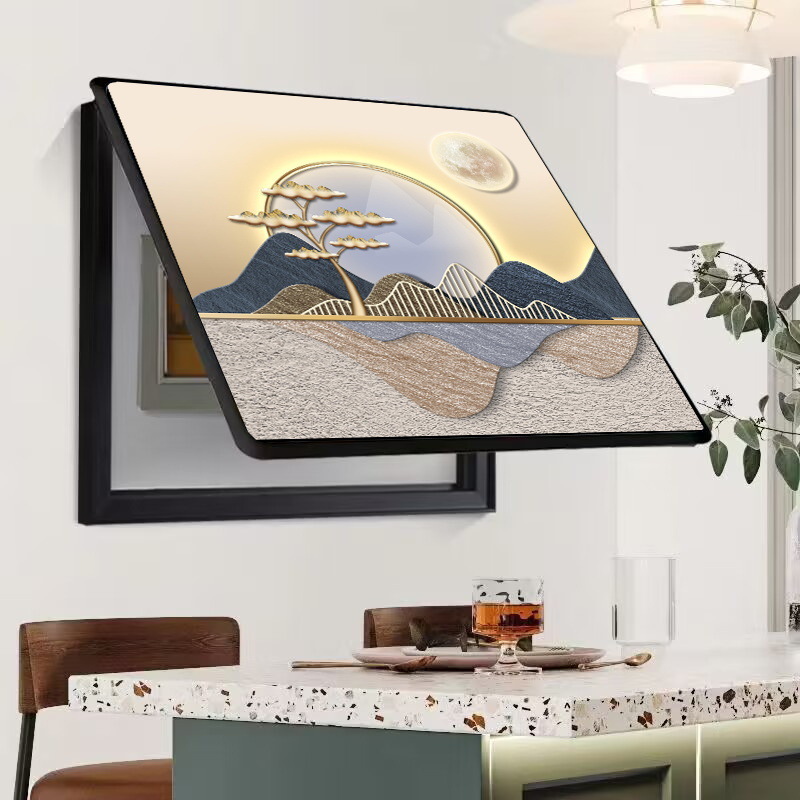 Caja de medidor, pintura decorativa, oclusión, caja de interruptor sin agujeros, caja de distribución, sala de estar, comedor, pintura de porcelana de cristal, simplicidad moderna, lujo ligero