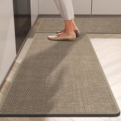 国境を越えた高級リネンマット2点セットのキッチンマット速乾吸水しやすい珪藻泥マット滑り止めマット
