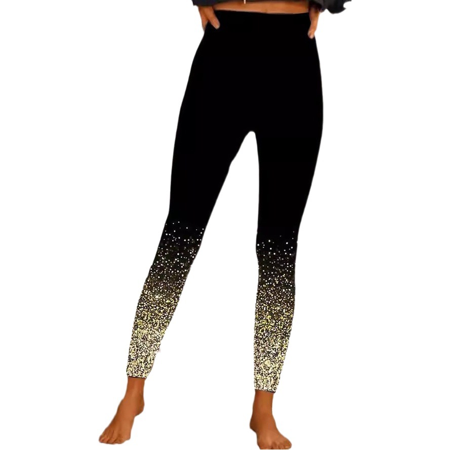 Medias elásticas para mujeres europeas y americanas transfronterizas Amazon cintura alta posicionamiento casual impresión moda Pantalones de yoga en stock