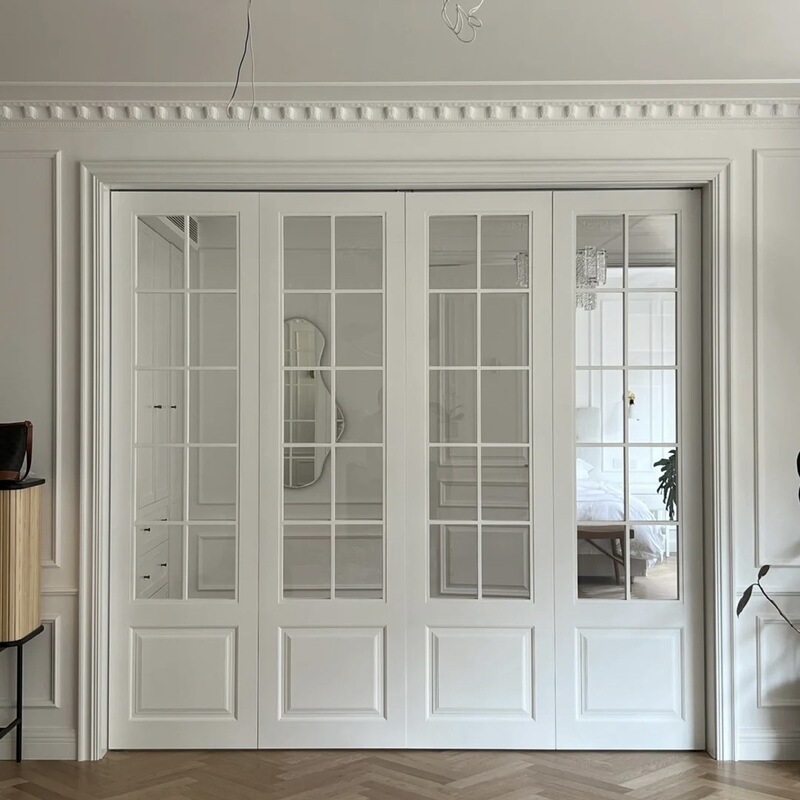 French-Style Lattice Door, Changhong Glass Door, Solid Wood Folding Door, White Lacquered Bedroom Double Door, Composite Solid Wood Multi-Layer French-Style Lattice Door, Changhong Glass Door, Solid Wood Folding Door, White Lacquered Bedroom Double Door, Composite Solid Wood Multi-Layer