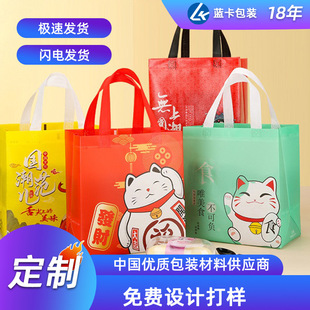 Takeaway Packaging Bag Non-Woven Insulation Bag Catering Custom Barbecue Tianjin Wholesale Bento Custom Takeout Bag