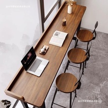 阳台休闲小吧台桌家用简约实木长条桌桌子酒吧桌椅高脚桌椅靠窗桌