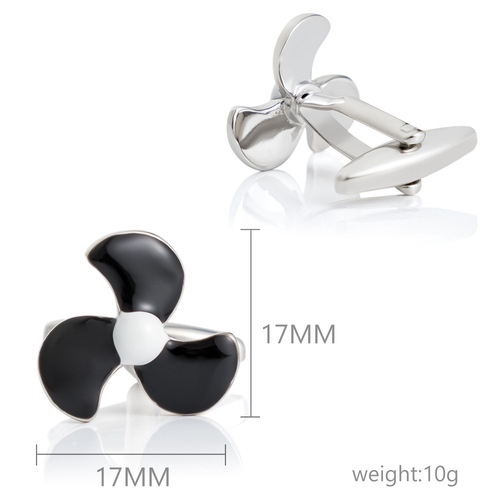 Black Fan Cufflinks, Hot Selling for Overseas Trade Men's French Style Shirt Cufflinks Wholesale