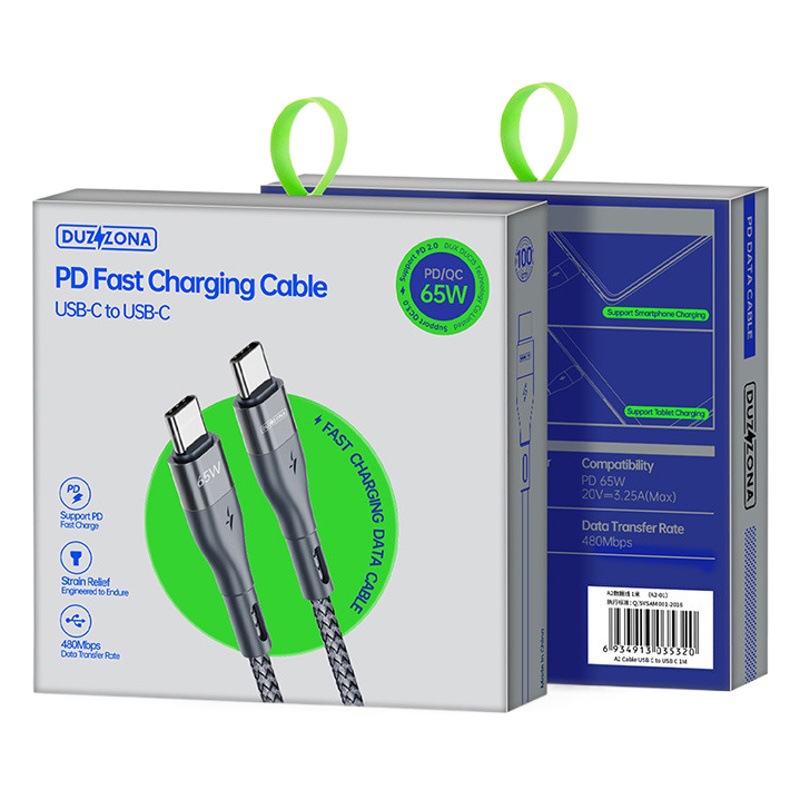 Adecuado para PD65W cable de carga rápida al por mayor cable de datos de doble puerto tipo C iPhone15 cable de carga trenzado de nylon 1m