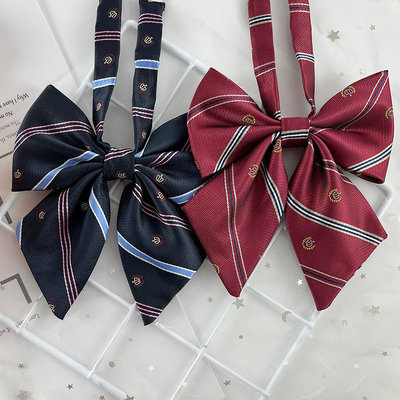 领结jk制服女藏青酒红色配饰免打学院风蝴蝶结领花团体活动通用款|ru