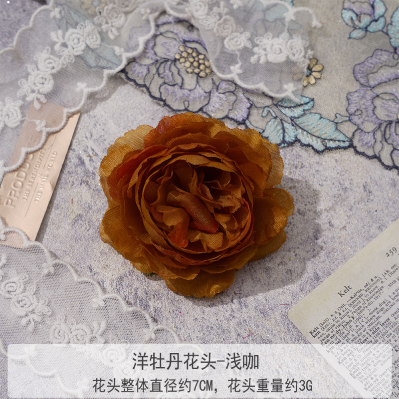 造花牡丹の花頭、DIY手作りヘアアクセサリー、卸売、結婚式のブートニア、小道具、フラワーアレンジメント、装飾、フラワーウォール|undefined