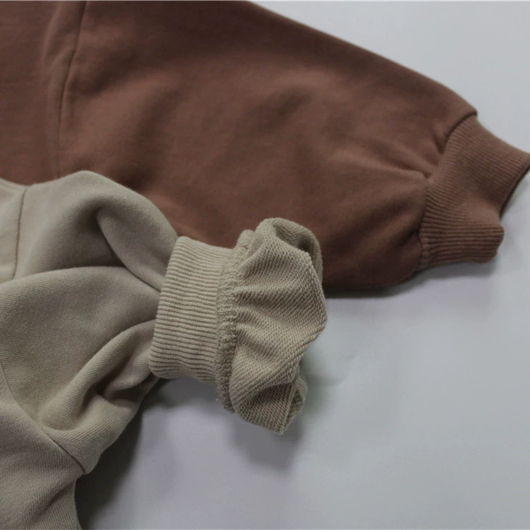 Spring children's solid sweatshirt with a round collar for boys, Korean style