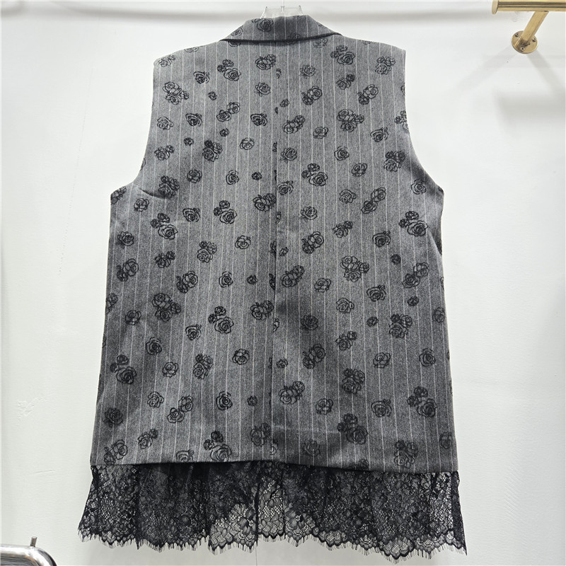 Estación europea 2026 principios de primavera nuevo estilo de moda estilo extranjero sofisticado sentido de alta calidad clásico mosaico Jacquard chaleco de mujer image 2