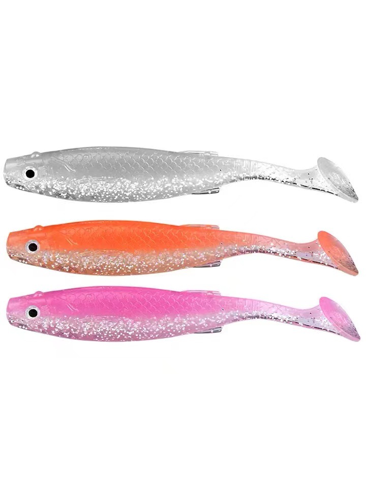 4 Colors Paddle Tail Fishing Lures Soft Plastic Baits Fresh Water Bass Swimbait Tackle Gear