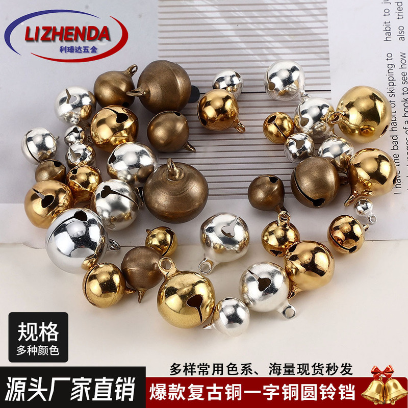 Vintage copper bell material copper embryo color word opening copper bell pet Bell Christmas decoration small Bell Vintage copper bell material copper embryo color word opening copper bell pet Bell Christmas decoration small Bell