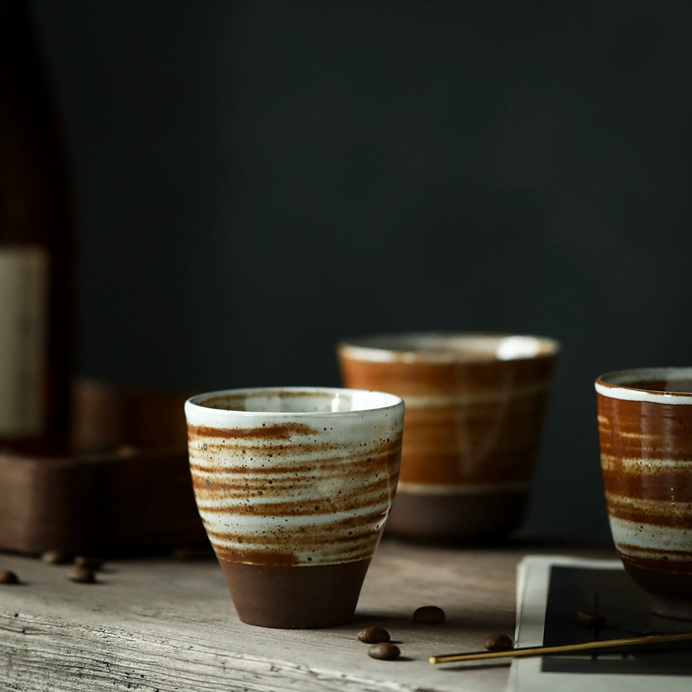 Jingdezhen ручная работа Домашняя простая и грубая керамика, ретро стиль с текстурой ветра, Hands Cup с чашкой, толстая водяная чашка