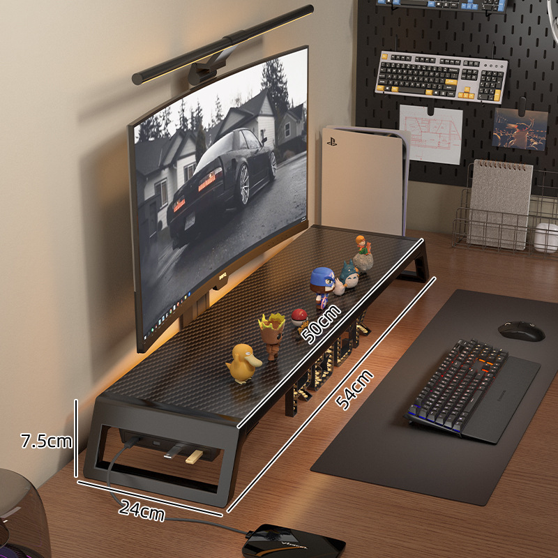 デスクトップコンピュータ高架モニタースクリーンサポートスタンドeスポーツデスクトップパッド高さベースデスク収納ラック|undefined