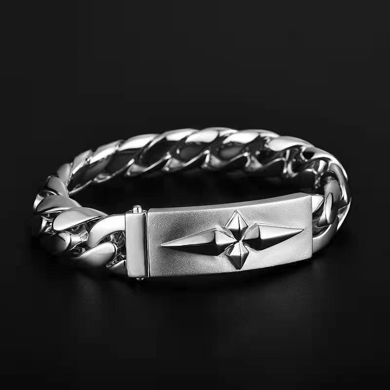 Liangxi Cuban Bracelet For Men, Trendy, Simple, Versatile, Unique, Bold, Niche Design, Thick And Heavy Solid Chain_voghion.com