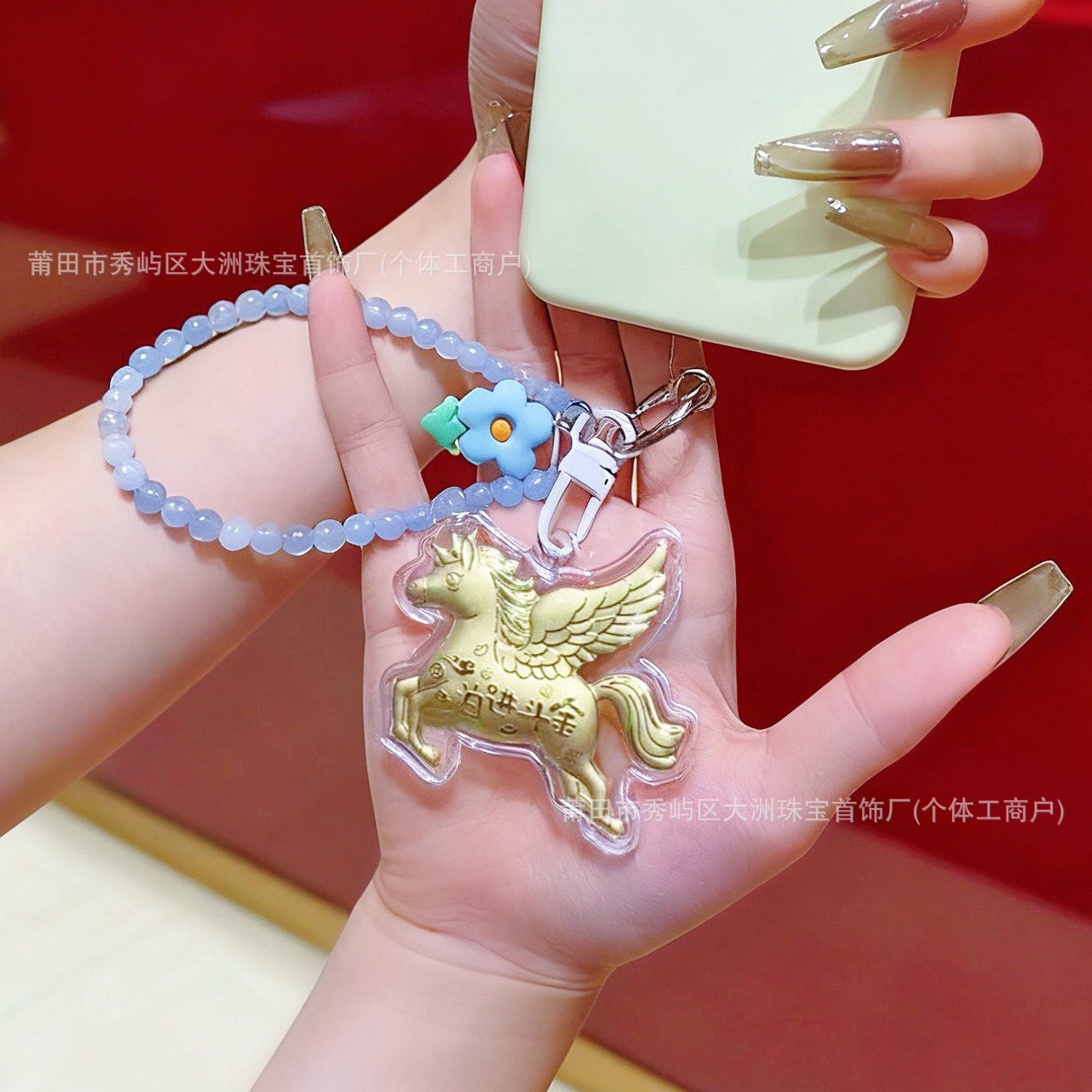 Año del Caballo de oro llavero de automóvil pequeño colgante 999 dinero de inmediato bolso llavero personalizado pequeño regalo