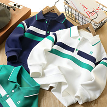 男童polo衫卫衣2025新款长球翻领男孩上衣洋气儿童班服秋款学院风