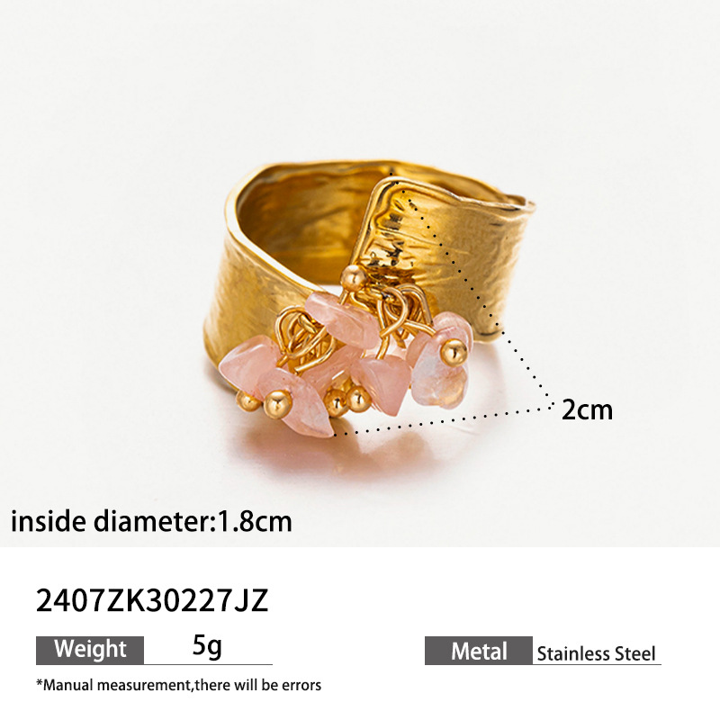Anillos de piedra natural de acero inoxidable de alta calidad no se desvanecen anillos de acero de titanio joyerías transfronterizas