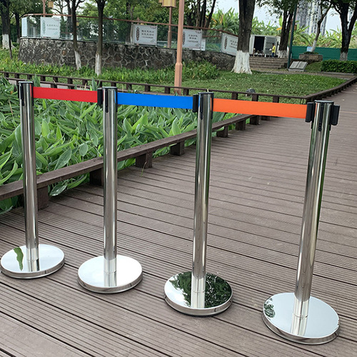 One meter railing isolation belt telescopic belt stainless steel safety warning isolation line warning belt bank queue guardrail