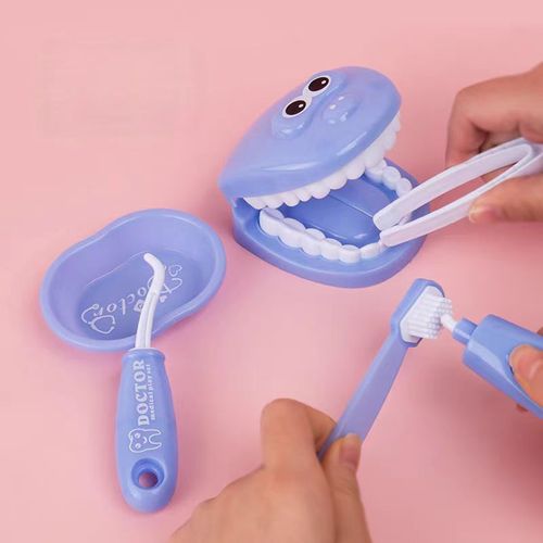 Set of 9 Dental Doctor Toys for Children, Role-Playing Toothbrushing Practice Oral Care Model Set