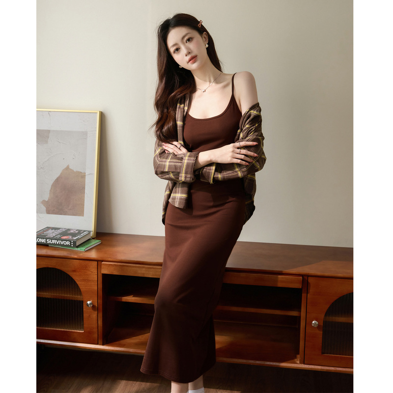 【High-Quality Craftsmanship】Pure Cotton Camisole Dress for Women, Summer 2026 New Style, Inner Tank Top Long Dress, over the Knee and Reaching the Ankle