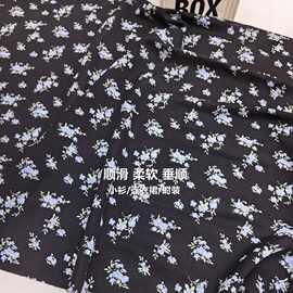 黑底小碎花印花面料女装童装连衣裙芙蓉布料2025春夏【厂家直供】